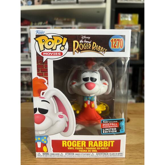 VAULTED LE EXCLUSIVE Roger Rabbit w/ Kisses Funko Pop #1270 Disney Who Framed - Picture 1 of 6